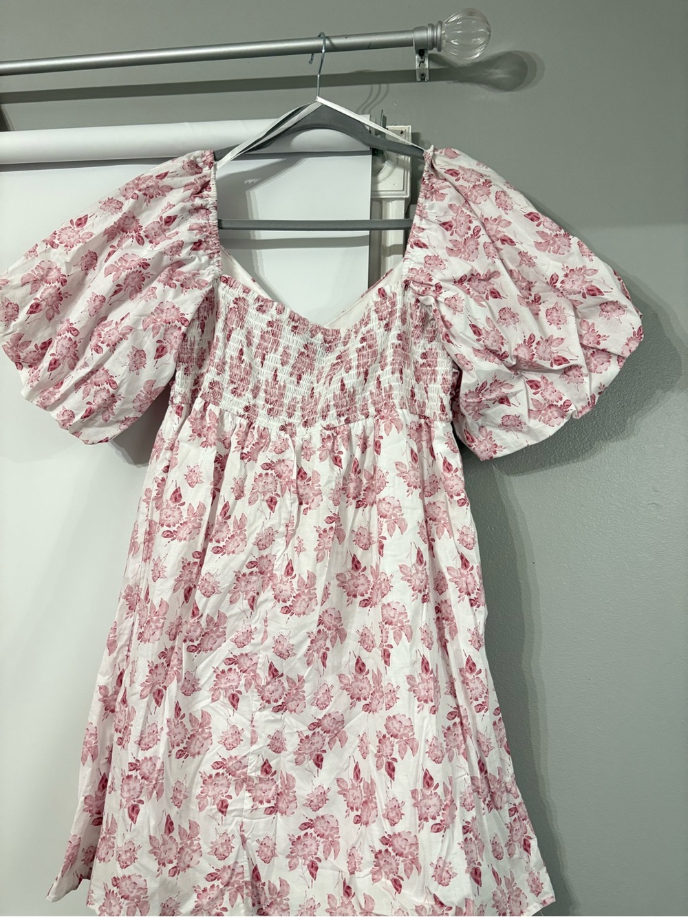 Trixxi White Dress with Pink Floral Print